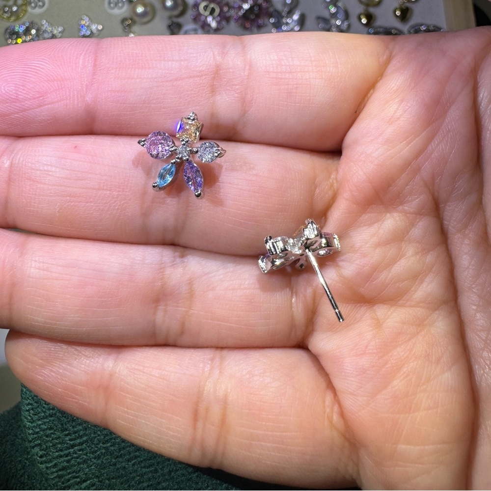 Elegant Multi-Color Gemstone Earrings - Picture 7 of 7